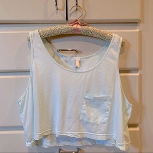 American Apparel | Cropped Pocket Tank Light Blue